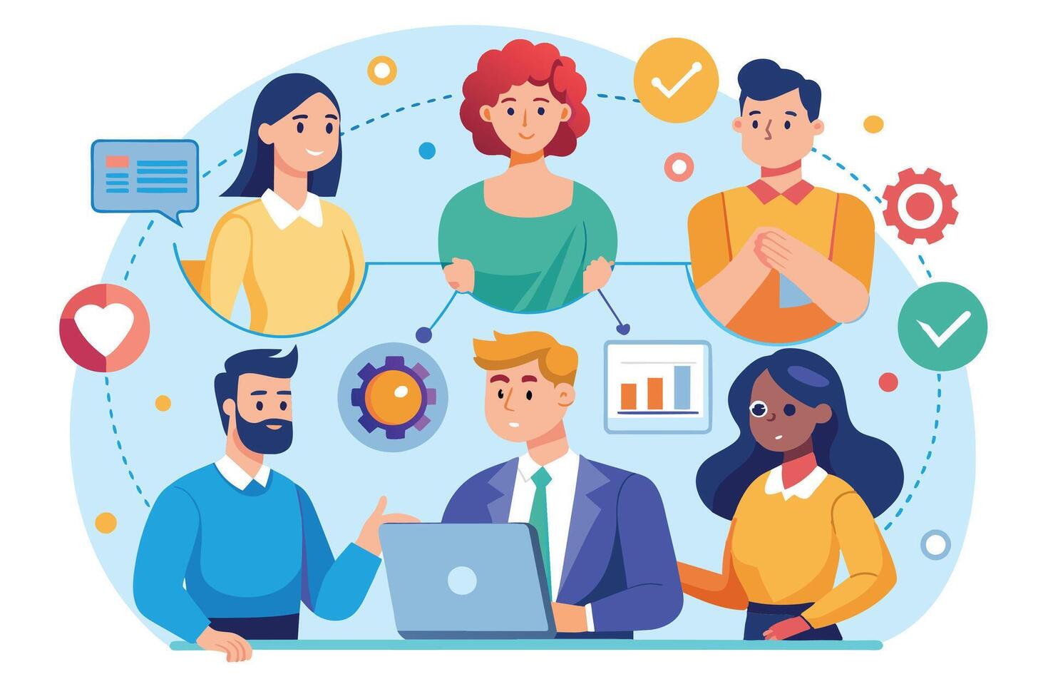 Team of programmers working together